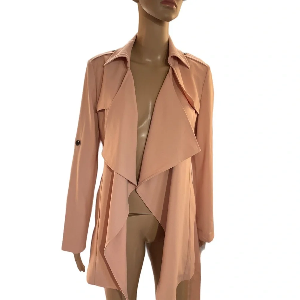 Blue Angel peach belted trench dress/coat - Picture 4 of 15